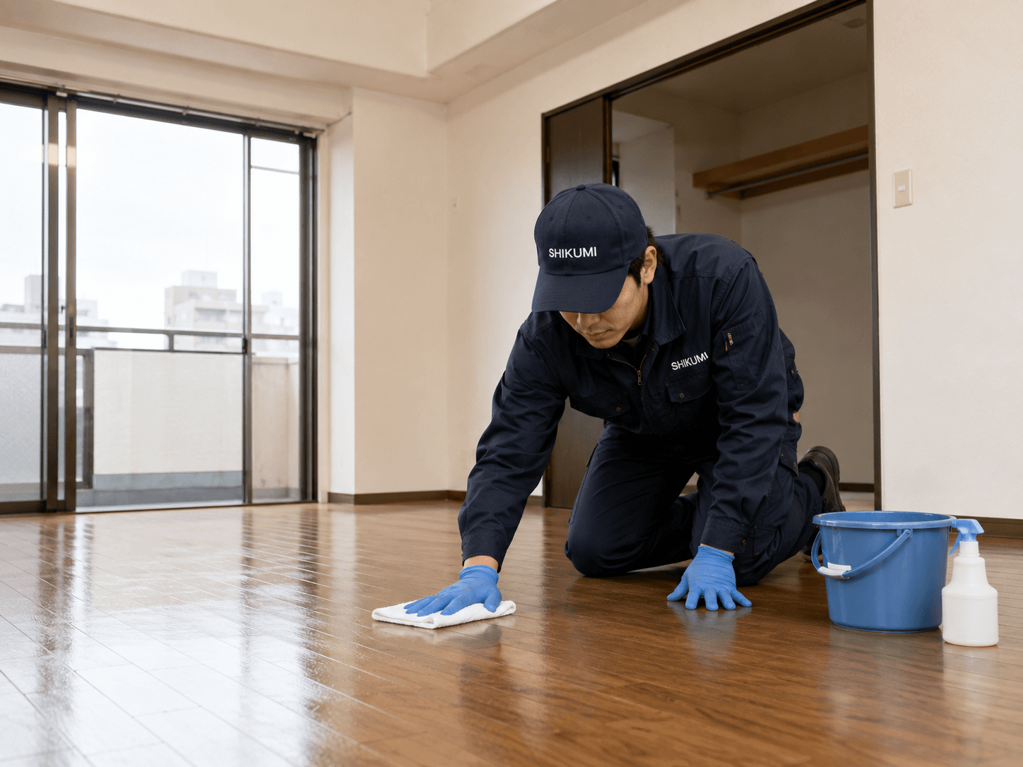 撤去後の清掃作業