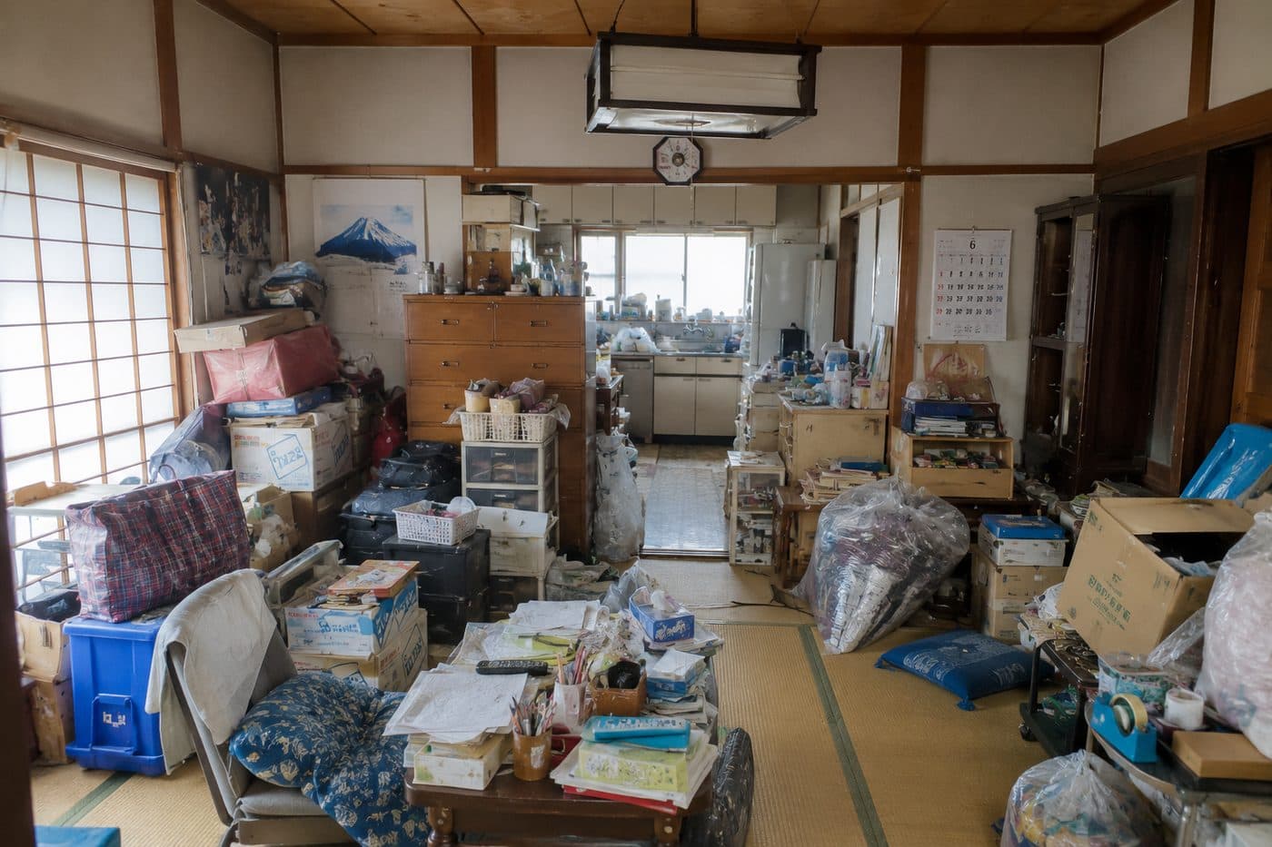 回収前の、家財が多く残ったお部屋の様子